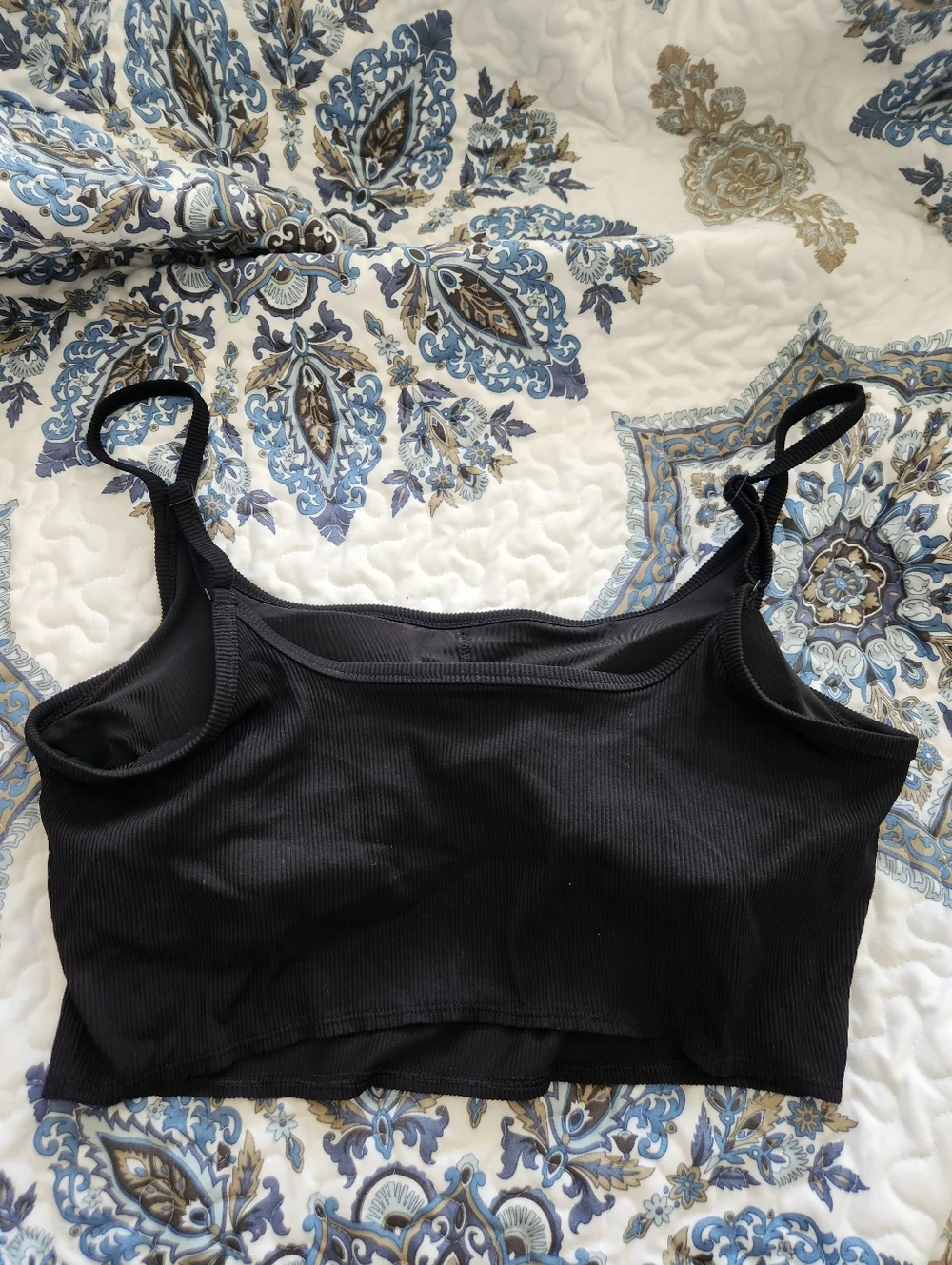 aerie Black Scoop Ribbed Bikini Top - Size XL - Picture 3 of 3